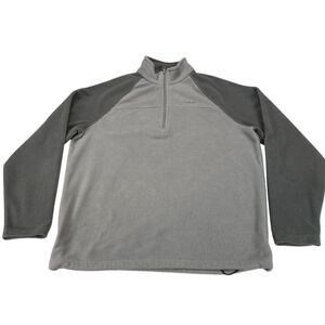 Cabela's Pullover Men's Large Gray Fleece Long Sleeve Mock Neck Quarter Zip